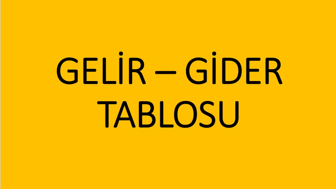 GELİR - GİDER TABLOMUZ...